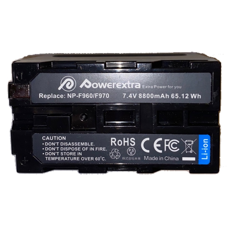 Powerextra NP-F960/F970 7.4V 8800mAh 65.12Wh Battery for Sony Cameras, 1PC